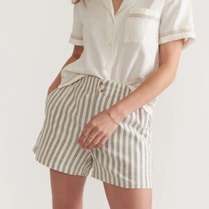 Marine Layer Women's Elle Stretch Selvage Short Shadow Stripe 3 Pockets Size S
